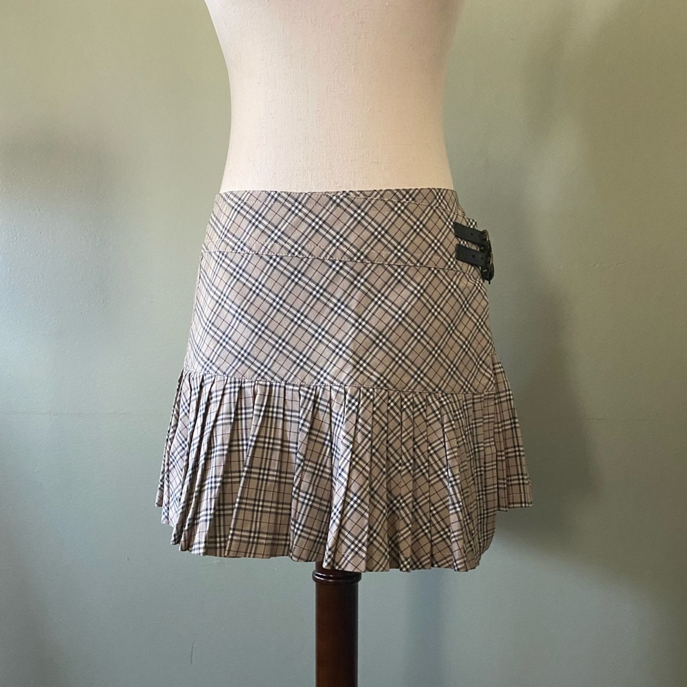 BURBERRY BLUE LABEL Novacheck pleated mini skirt